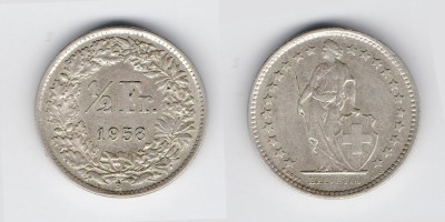 1/2 франка 1958 года