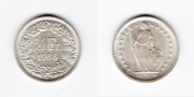1/2 франка 1966 года