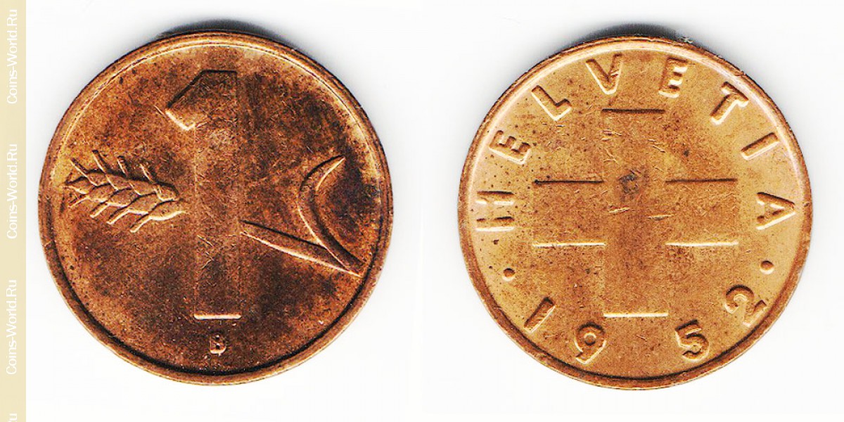 1 céntimo 1952, Suiza