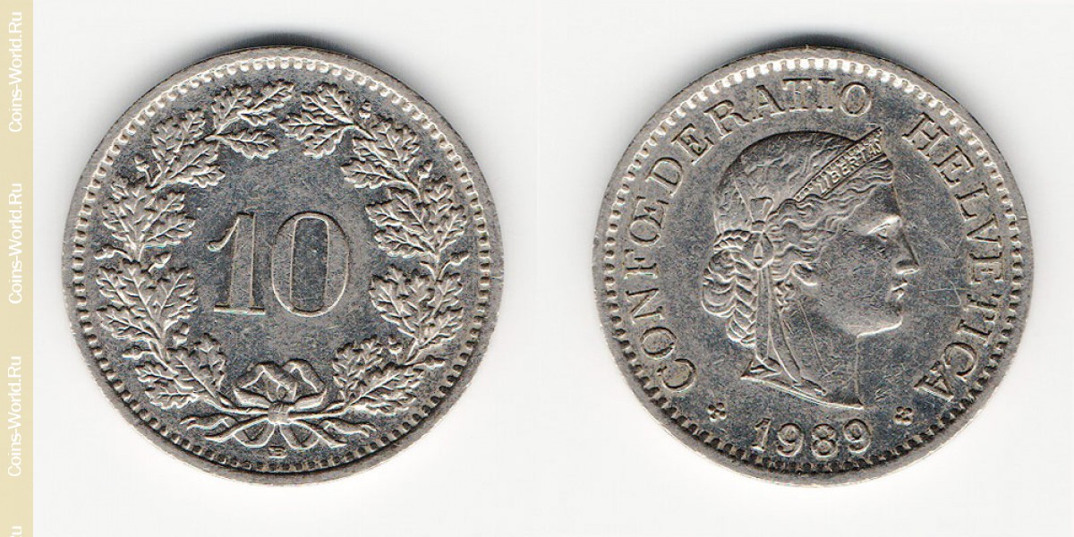 10 céntimos 1989, Suiza