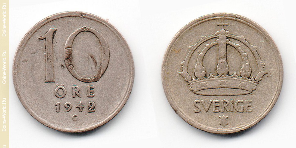 10 öre 1942 Sweden