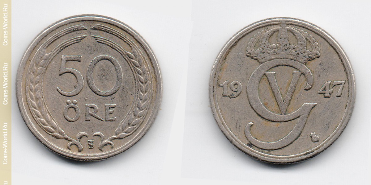 50 öre 1947 Sweden