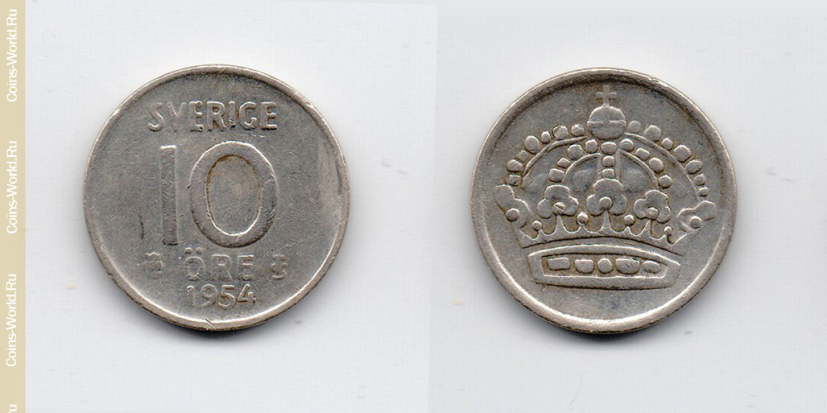10 öre 1954 Sweden