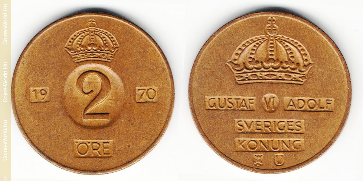 2 öre 1970 Sweden