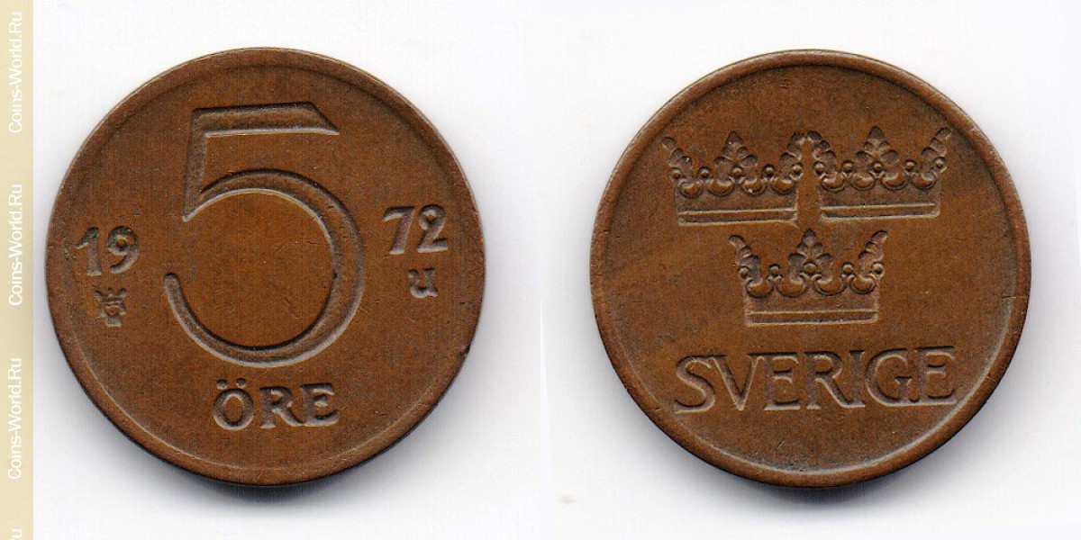 5 öre 1972 Sweden