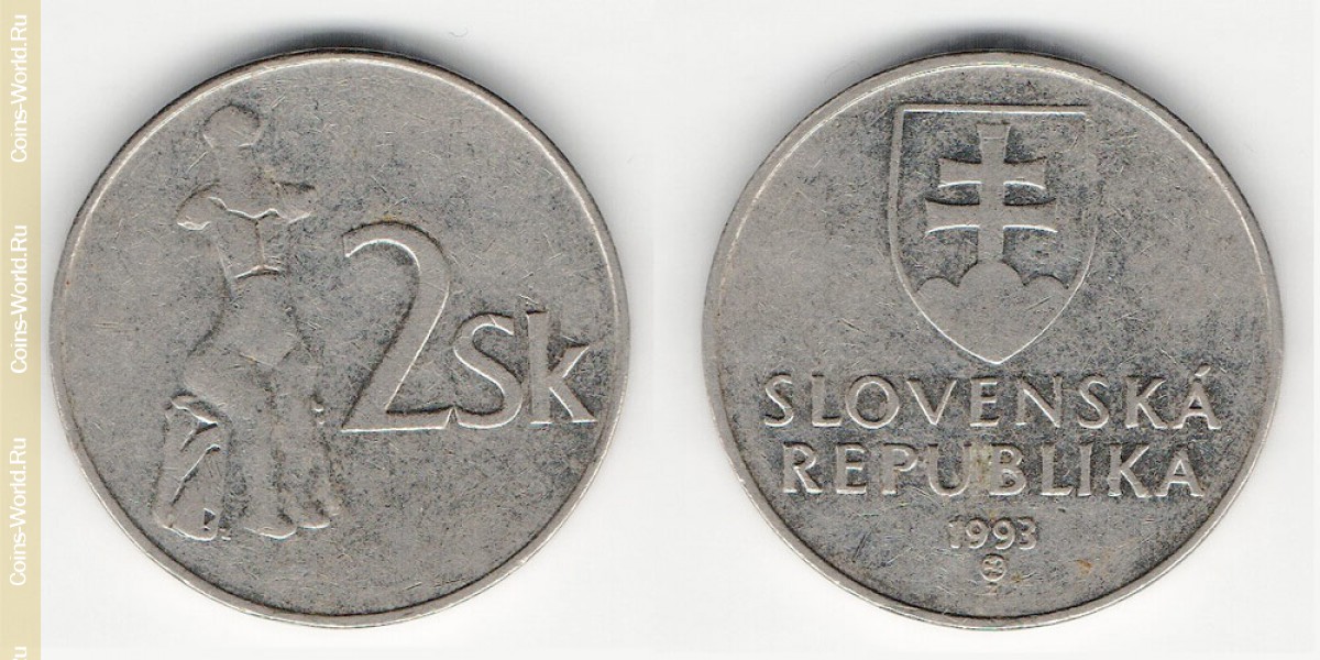 2 coronas 1993, Eslovaquia