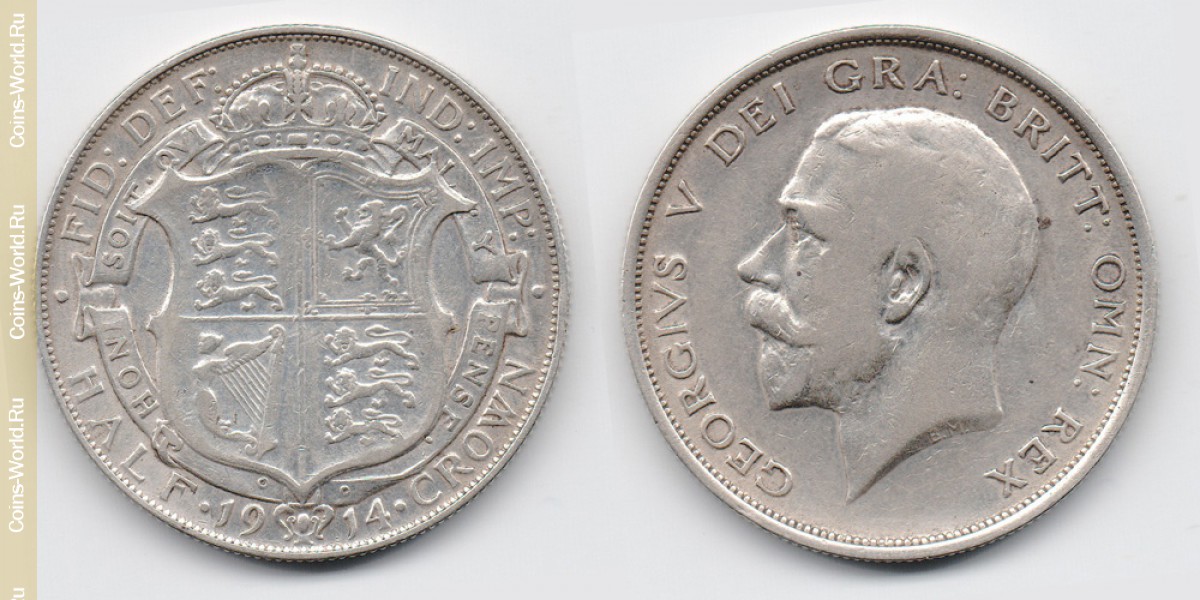 ½ corona 1914, Reino Unido