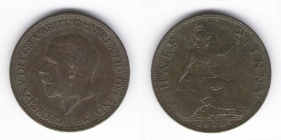 ½ penny 1934