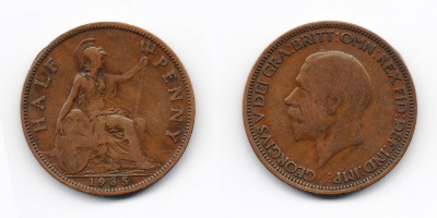 ½ penny 1935