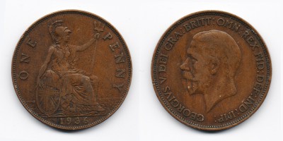 1 пенни 1936 года