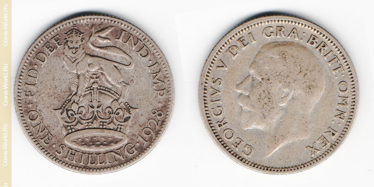 1 shilling 1928, Reino Unido