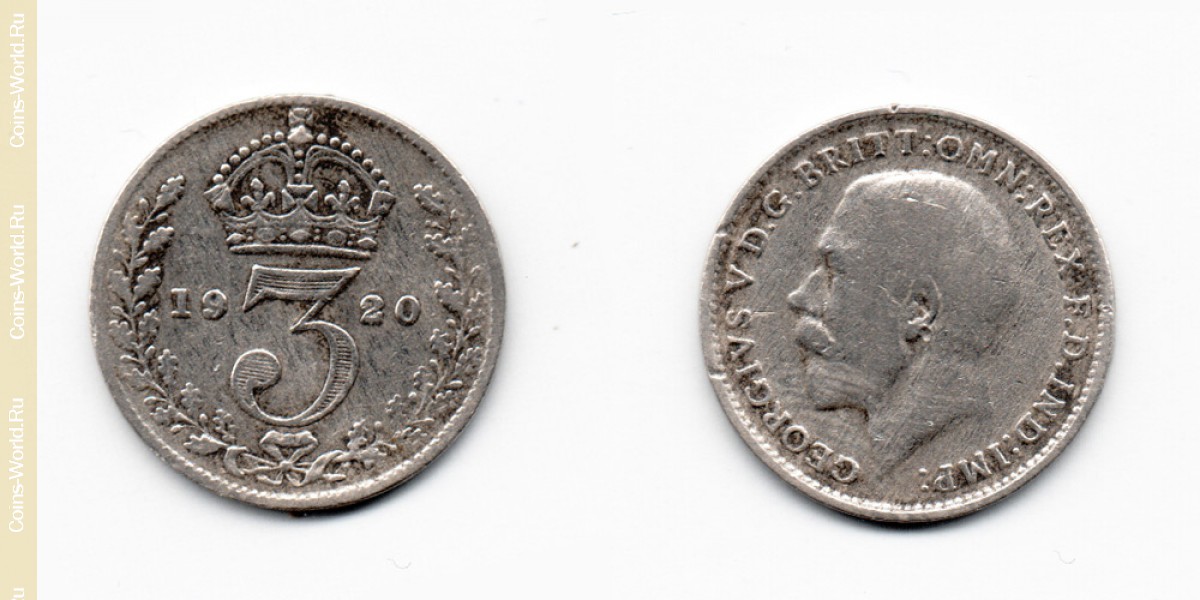 3 peniques 1920, Reino Unido