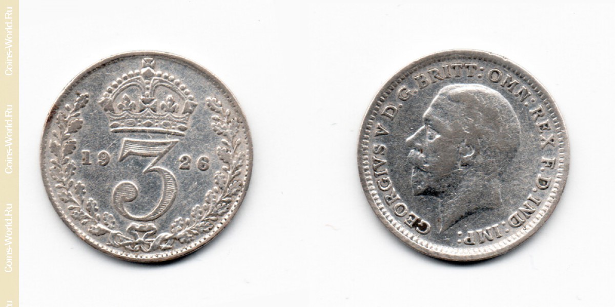 3 peniques 1926, Reino Unido