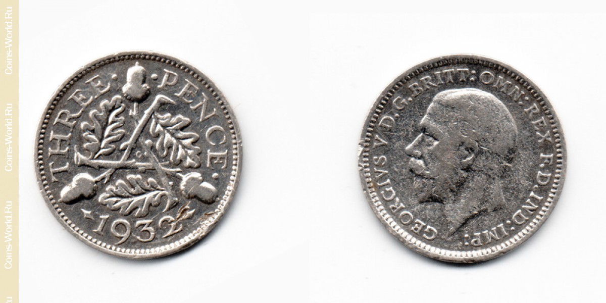 3 peniques 1932, Reino Unido
