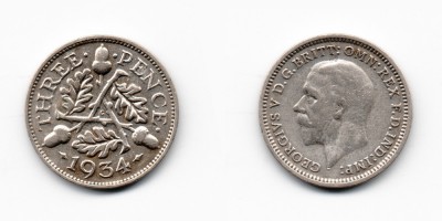 3 pence 1934