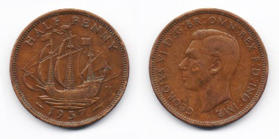 ½ пенни 1937 года