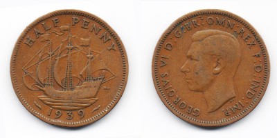 ½ penny 1939