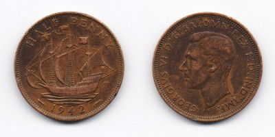 ½ пенни 1942 года