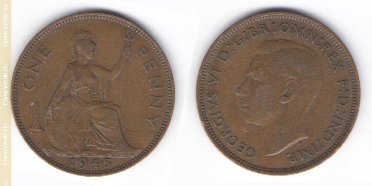 1 penny 1945 United Kingdom