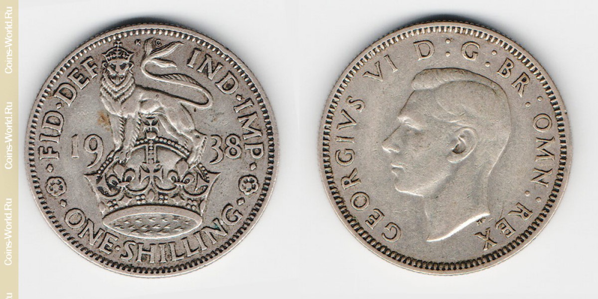 1 shilling 1938, Reino Unido