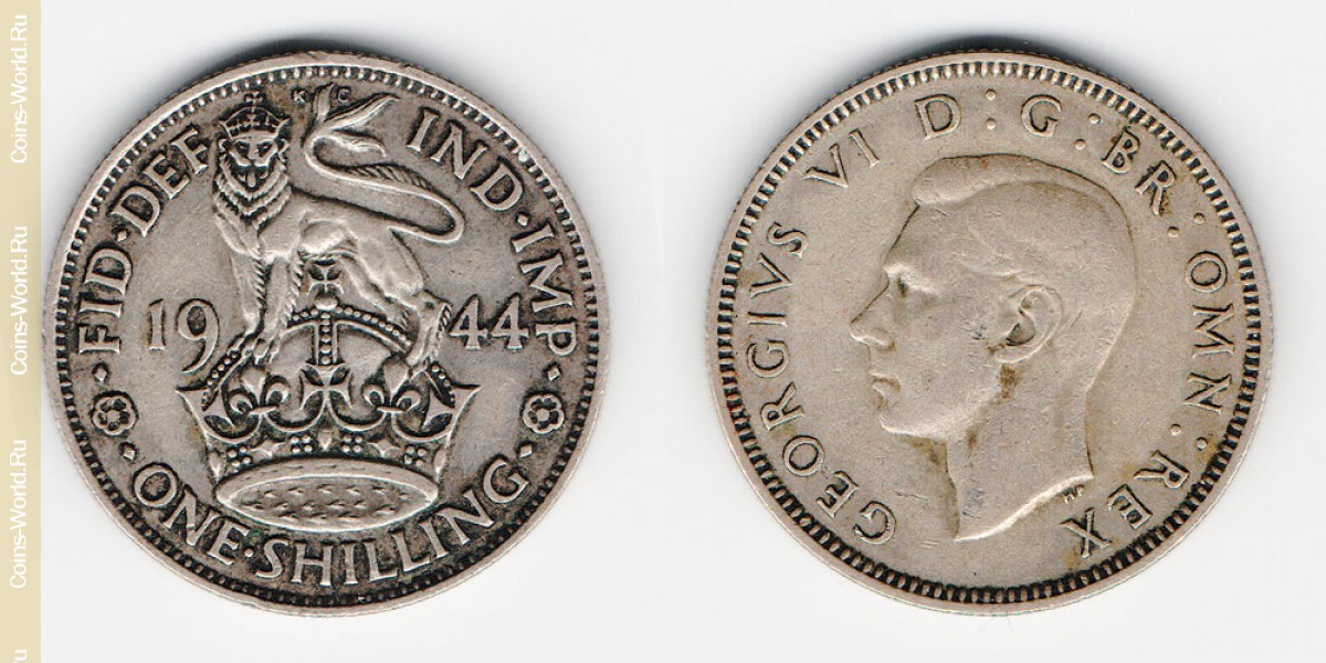 1 shilling 1944, Reino Unido