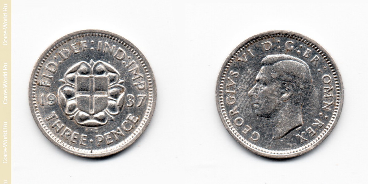 3 peniques 1937, Reino Unido