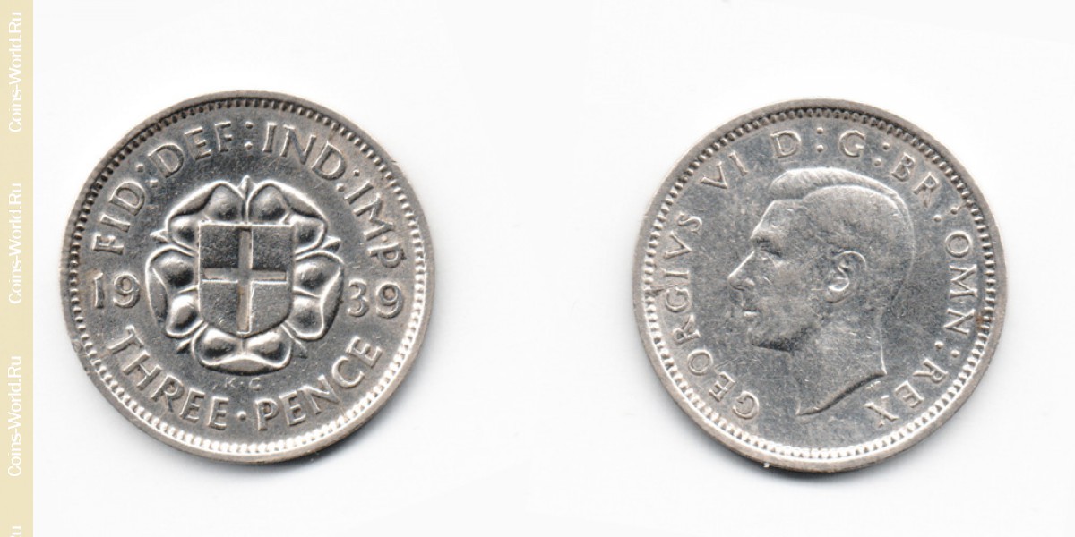 3 Pence 1939 Großbritannien