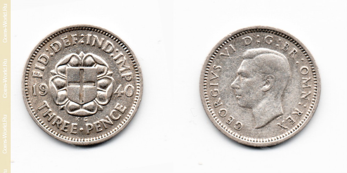 3 peniques 1940, Reino Unido