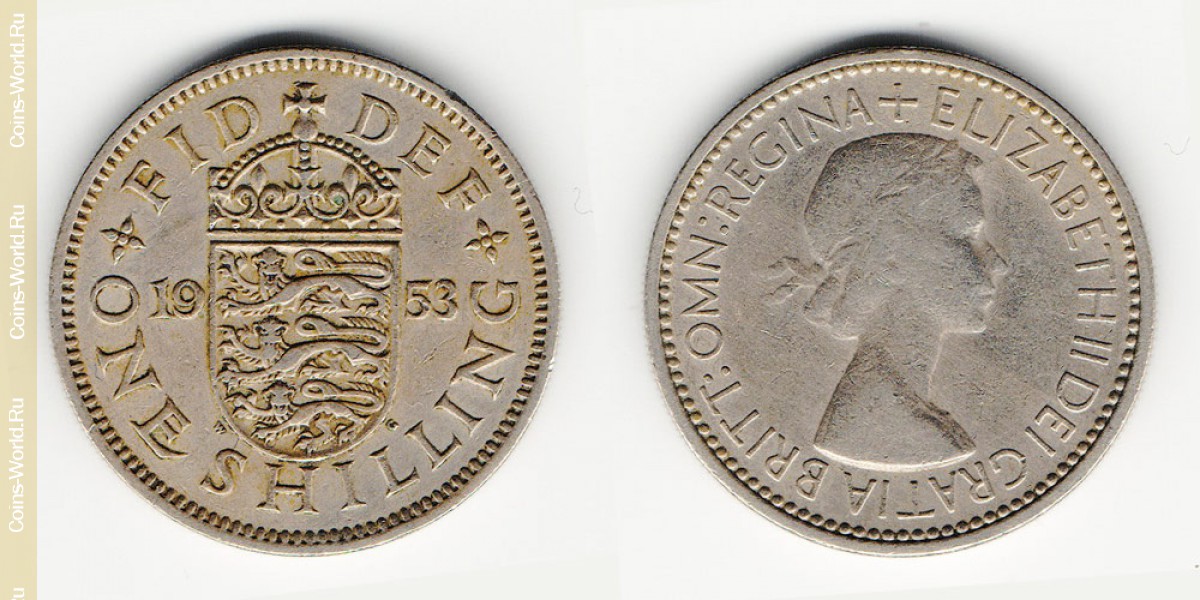 1 shilling 1953, Reino Unido