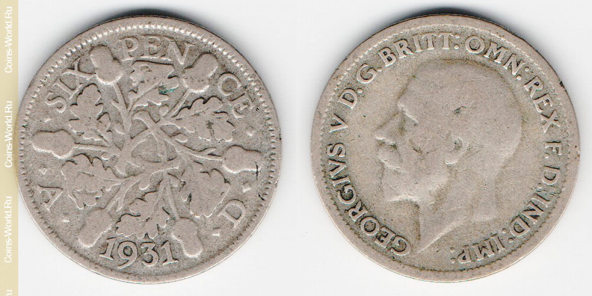 6 пенсов 1931 года  Великобритания