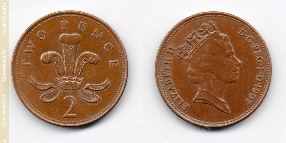 2 pence 1997, Reino Unido