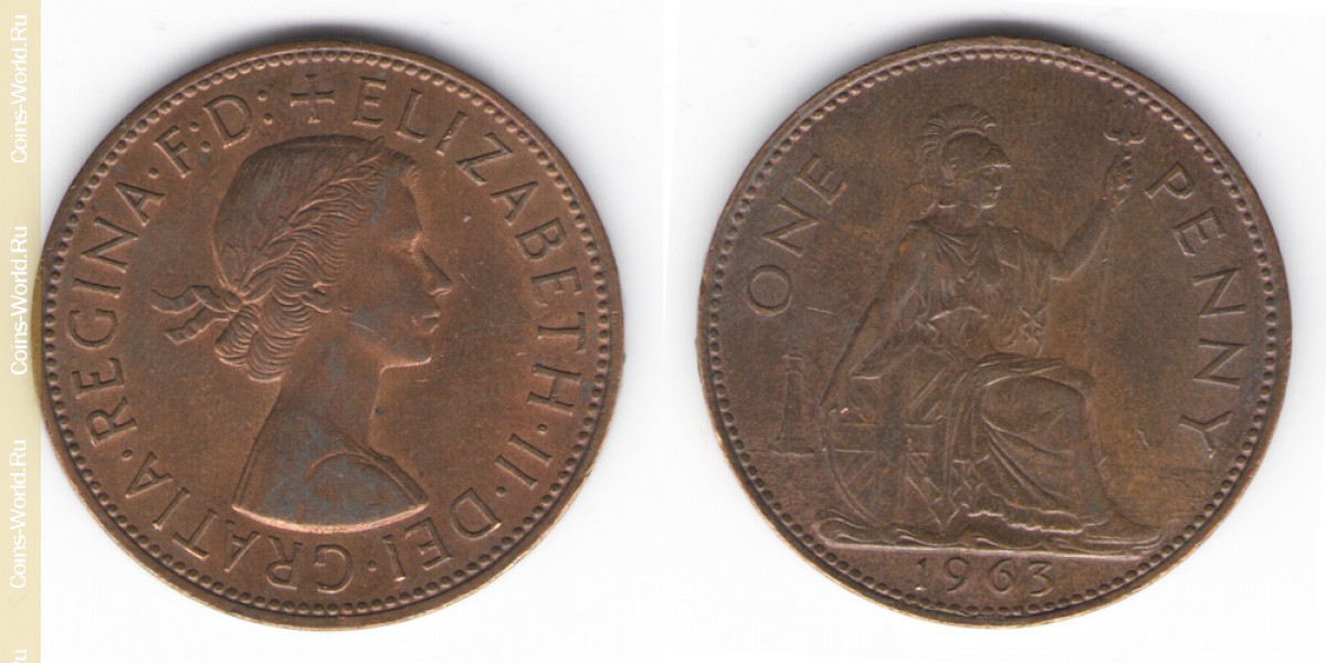 1 Penny 1963 Großbritannien
