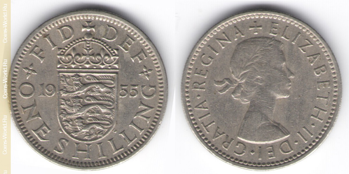 1 shilling 1955, Reino Unido