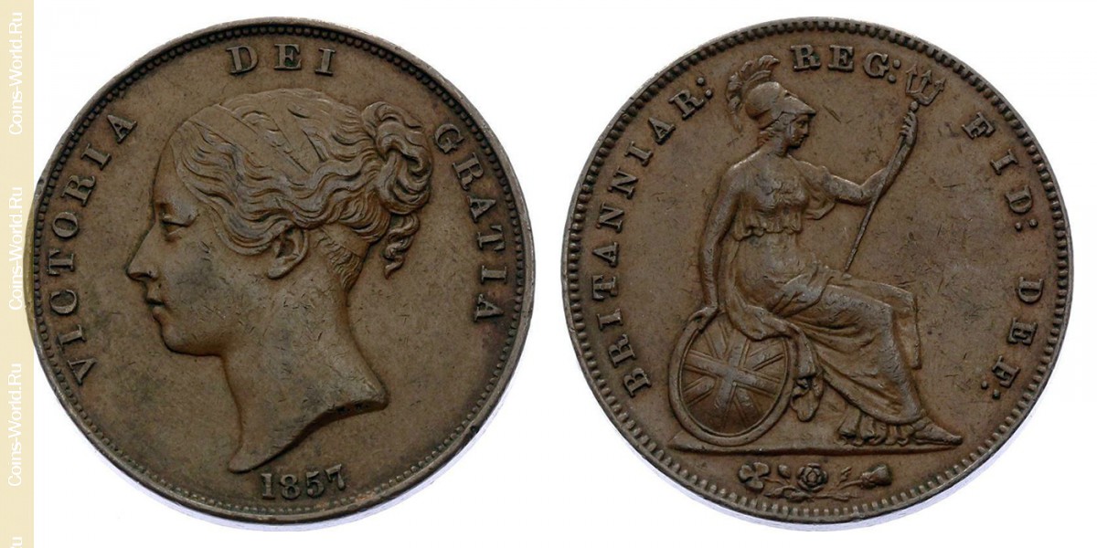 1 пенни 1857 года, Великобритания