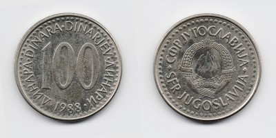 100 dinares 1988