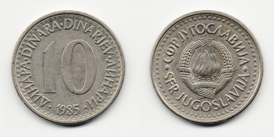 10 dinares 1985