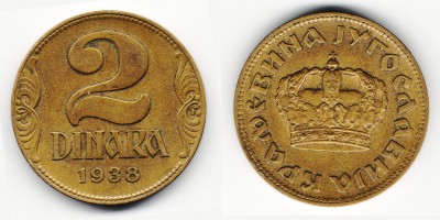 2 dinares 1938