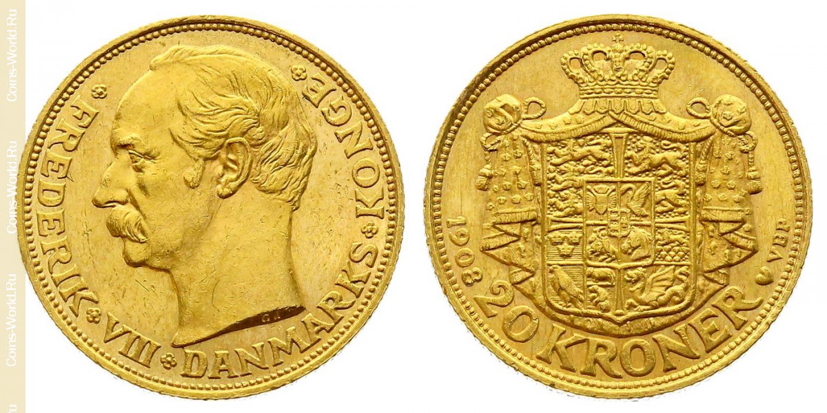 20 kroner 1908, Denmark