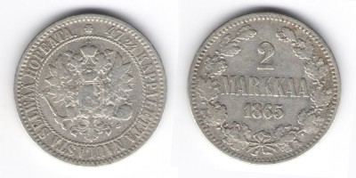 2 markkaa 1865 S
