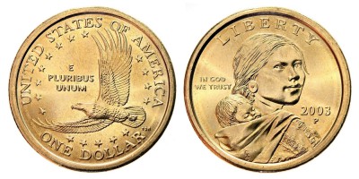 1 доллар 2003 года P