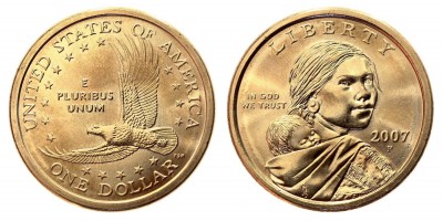 1 доллар 2007 года P