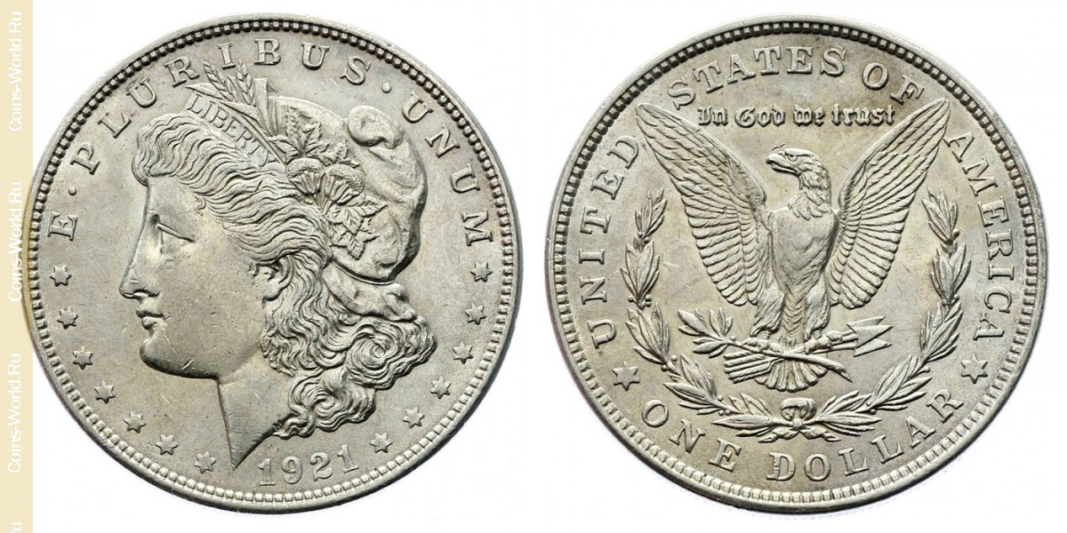 1 dólar 1921, Estados Unidos