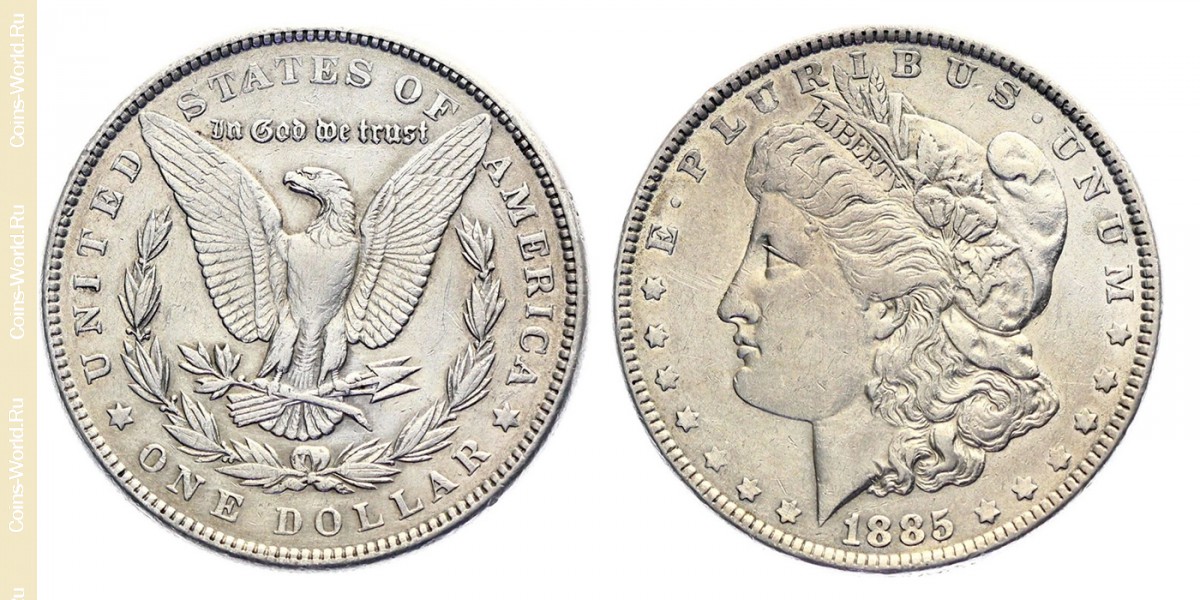 1 dólar 1885, Estados Unidos