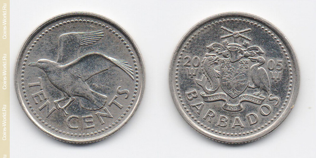 10 центов 2005 года Барбадос