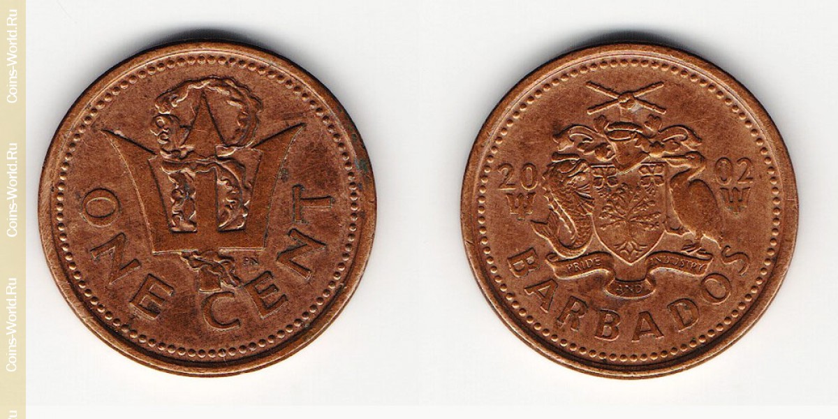 1 centavo  2002, Barbados