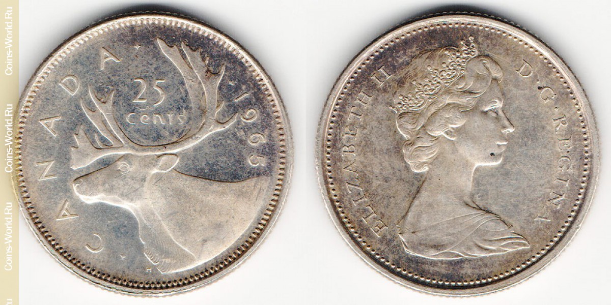 25 cêntimos 1965 Canadá
