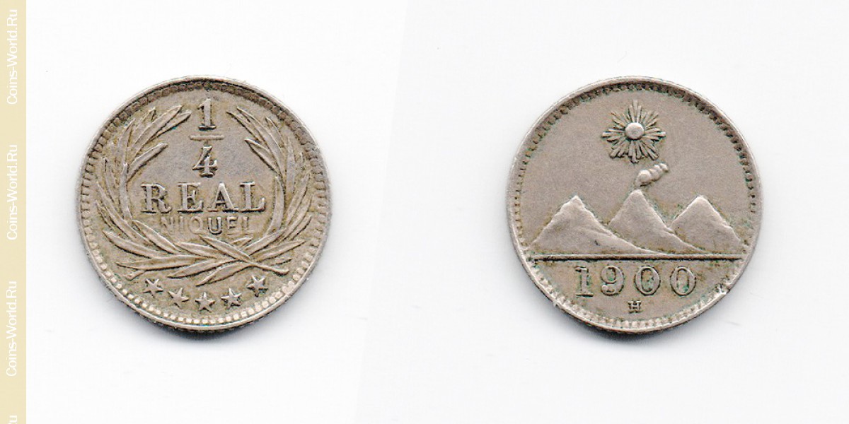 ¼ real 1900 Guatemala
