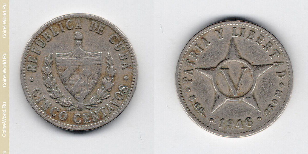 5 centavos  1946 Cuba
