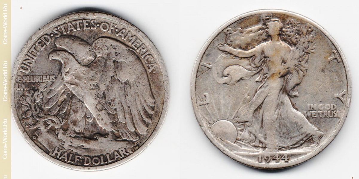 ½ dólar  1944 D EUA