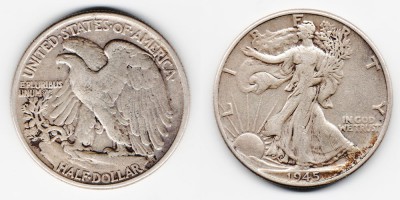 ½ dólar  1945